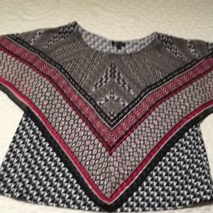 AB Studio blouse. Sleeveless with sheet overlay.